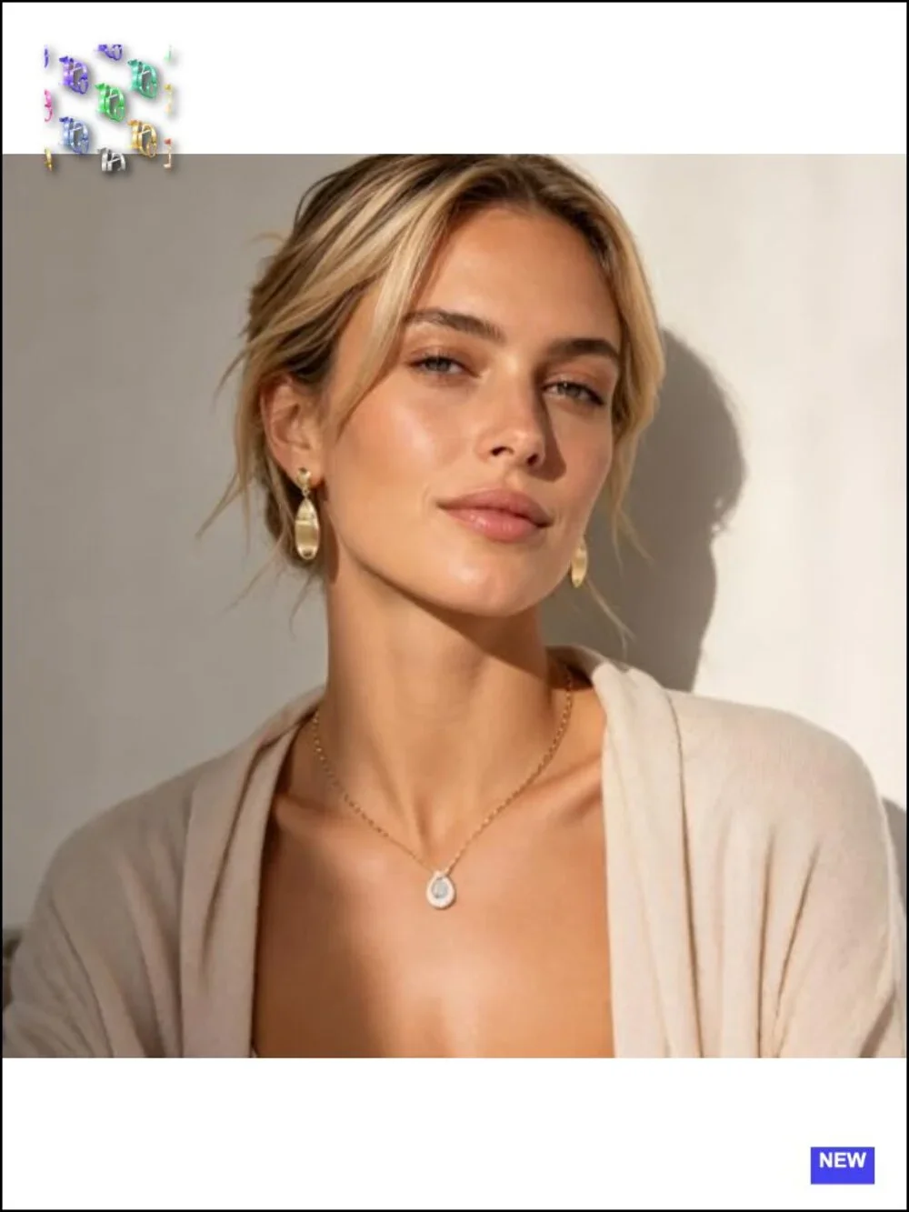 14K Gold Plated Geometric Textured Waterdrop Dangle Earrings Lightweight
